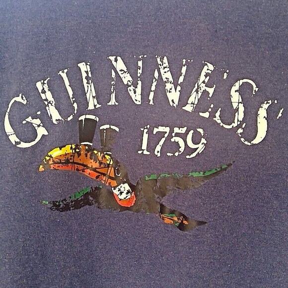 Guinness Beer 1759 Toucan T Shirt XXL Blue Official Distressed Ireland St. Pats - Picture 2 of 8